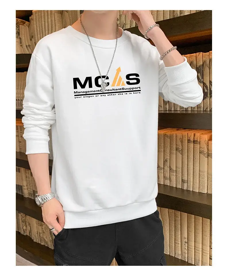 Men Black Printed Sweatshirt Long Sleeve Casual T-Shirt — feature 9