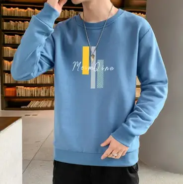 Men Black Printed Sweatshirt Long Sleeve Casual T-Shirt - Image 3
