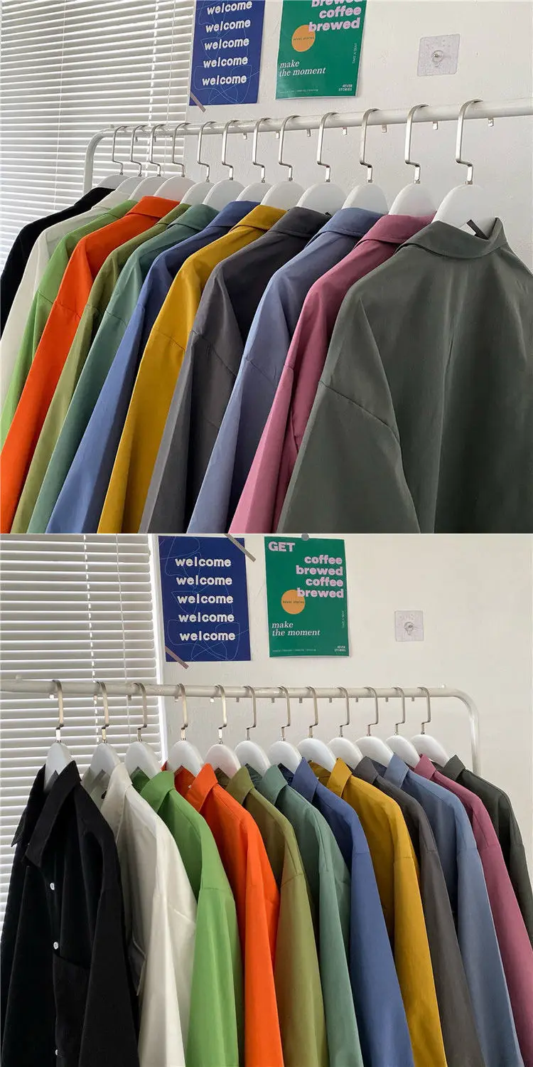 Korean Style Long Sleeve Shirt for Women, Solid Color, Large Size — feature 5