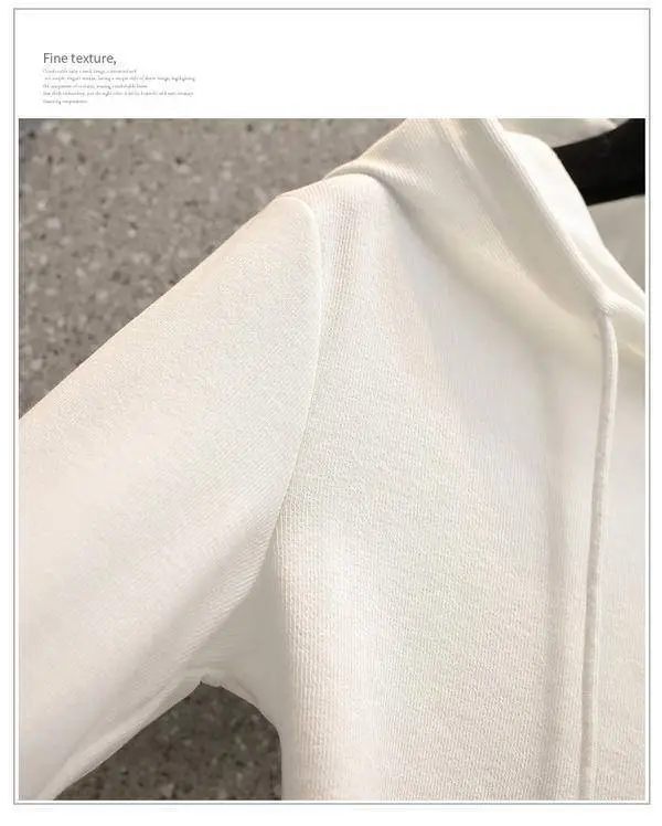 Black Hooded Hoodie Women's Slimming Cotton Spring Summer Wear — feature 14