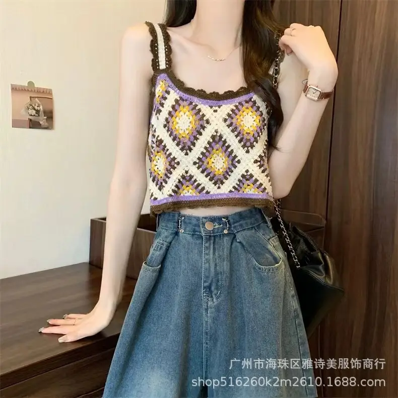 New Arrival Knitted Sleeveless Camisole Women Summer Top