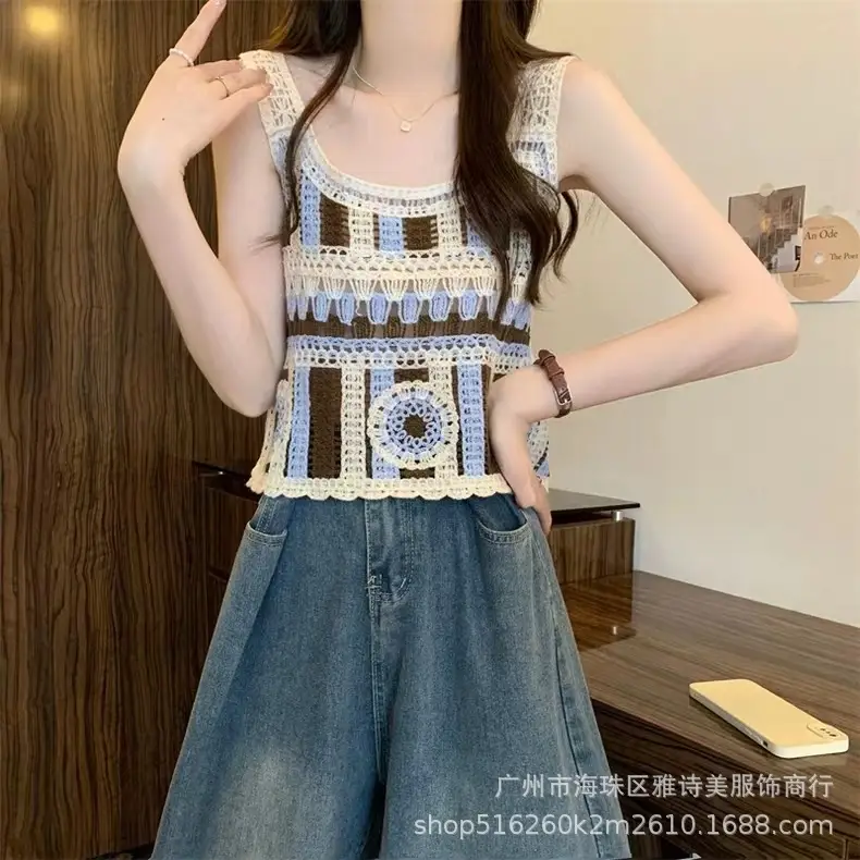 New Arrival Knitted Sleeveless Camisole Women Summer Top