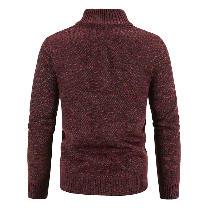 Men's Orange Velvet Collar Cardigan Sweater 2023 Winter — feature 10
