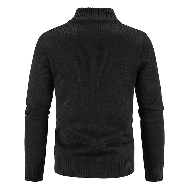 Men's Orange Velvet Collar Cardigan Sweater 2023 Winter — feature 13