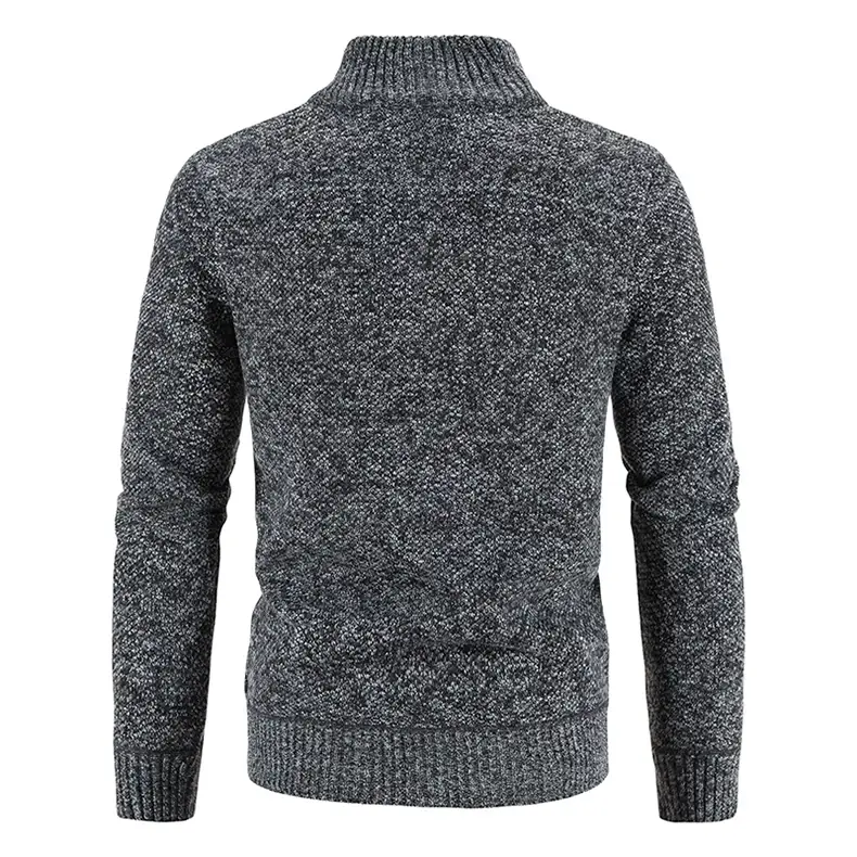 Men's Orange Velvet Collar Cardigan Sweater 2023 Winter — feature 19