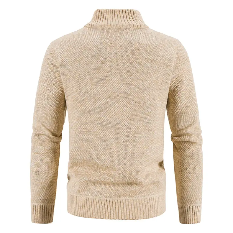 Men's Orange Velvet Collar Cardigan Sweater 2023 Winter — feature 25
