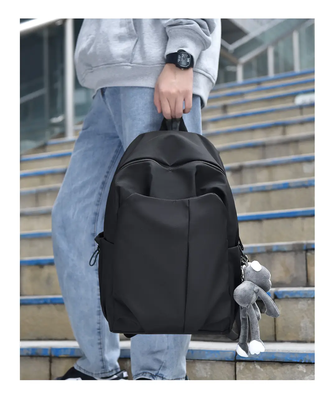 New backpack men and women with ins tide cool casual simple large capacity junior high school Senior high school bag a generation of hair — feature 30