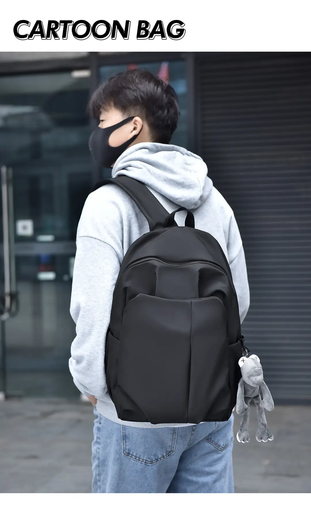 New backpack men and women with ins tide cool casual simple large capacity junior high school Senior high school bag a generation of hair — feature 33