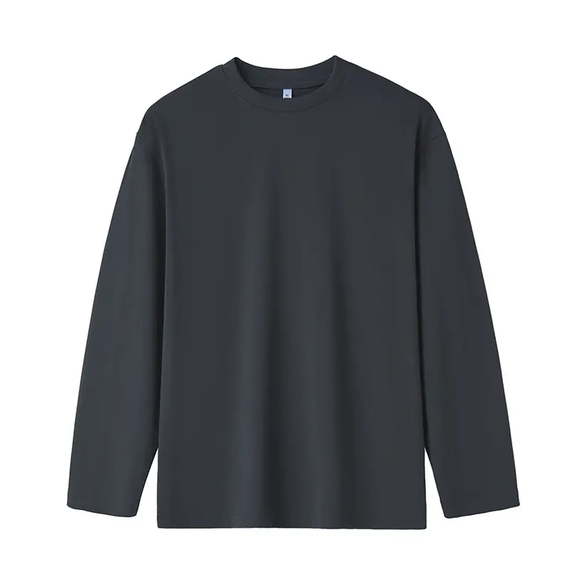 Men White Cotton Long Sleeve T-Shirt Round Neck Loose Fit - Image 3
