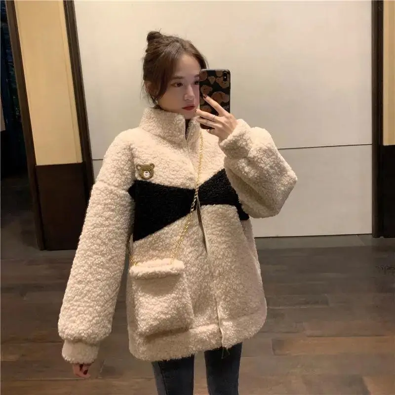 Women Bear Embroidered Velvet Cashmere Jacket Winter — feature 13