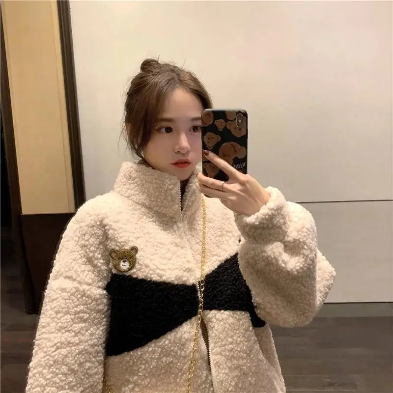 Women Bear Embroidered Velvet Cashmere Jacket Winter — feature 14