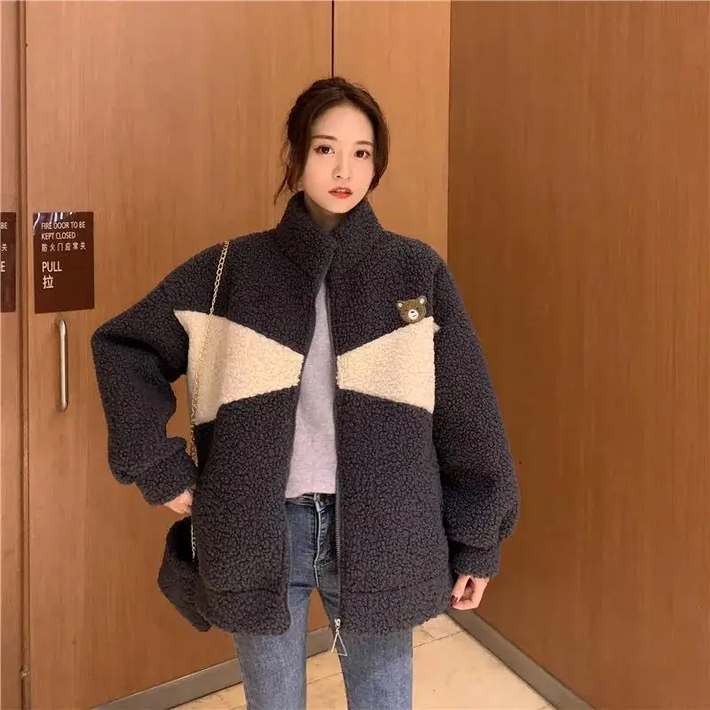 Women Bear Embroidered Velvet Cashmere Jacket Winter — feature 15