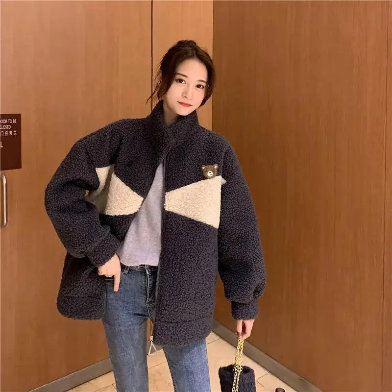 Women Bear Embroidered Velvet Cashmere Jacket Winter — feature 16