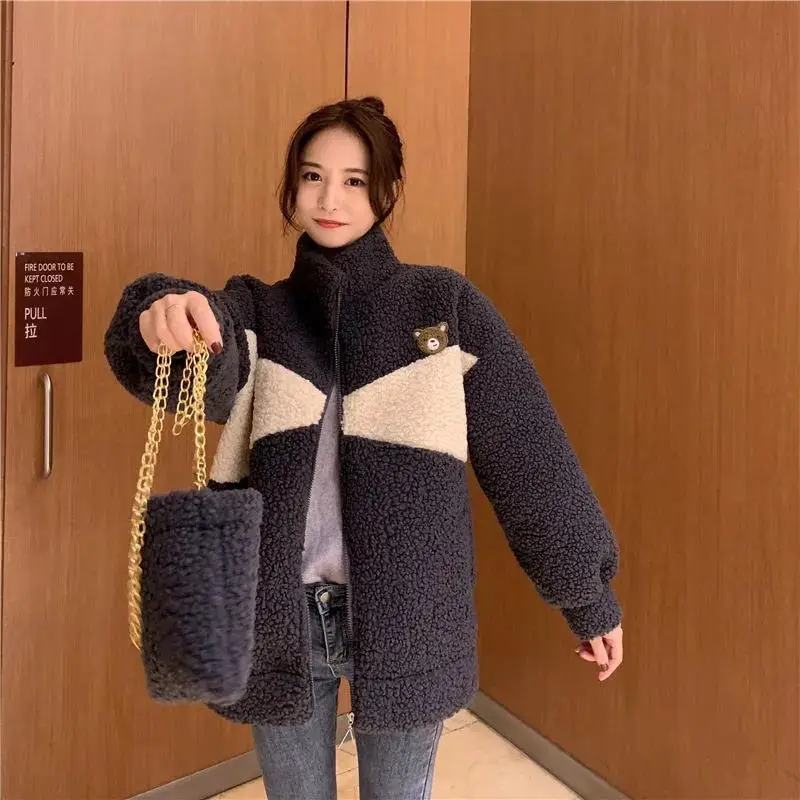 Women Bear Embroidered Velvet Cashmere Jacket Winter — feature 17