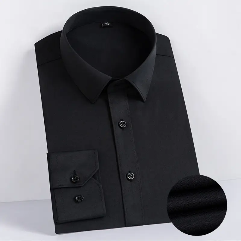 Dongyu Men's White Slim Fit Long Sleeve Shirt - Image 9