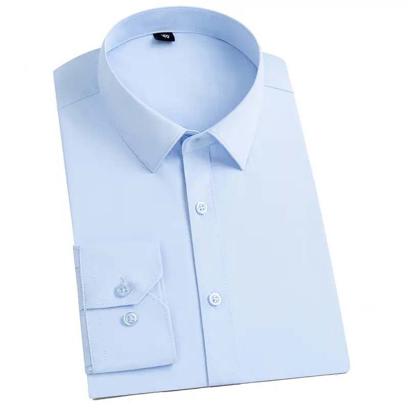 Dongyu Men's White Slim Fit Long Sleeve Shirt - Image 11