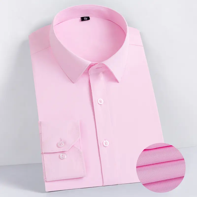 Dongyu Men's White Slim Fit Long Sleeve Shirt - Image 3