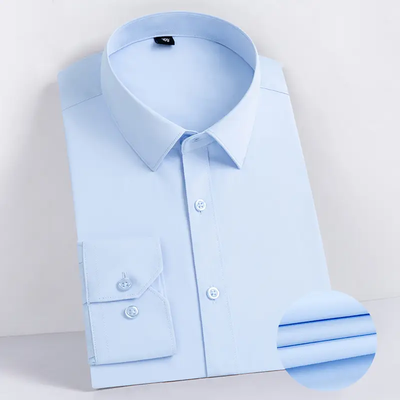 Dongyu Men's White Slim Fit Long Sleeve Shirt - Image 6