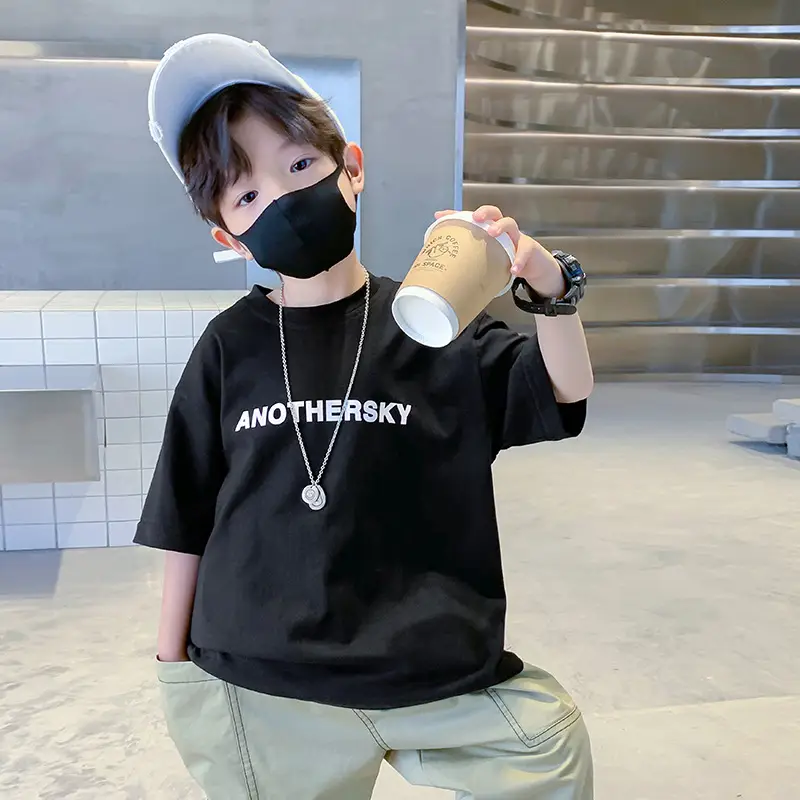 Children's Black T-Shirt Anothersky Cool Summer Wear - Image 7