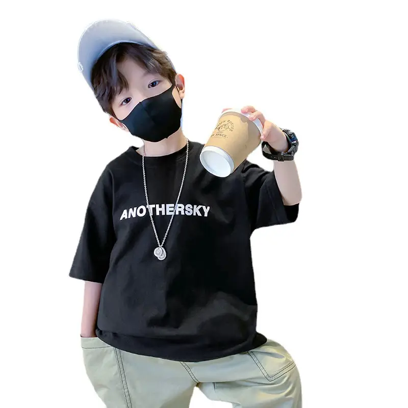 Children's Black T-Shirt Anothersky Cool Summer Wear - Image 8
