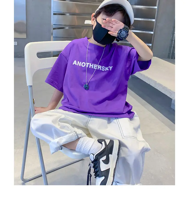 Children's Black T-Shirt Anothersky Cool Summer Wear — feature 10