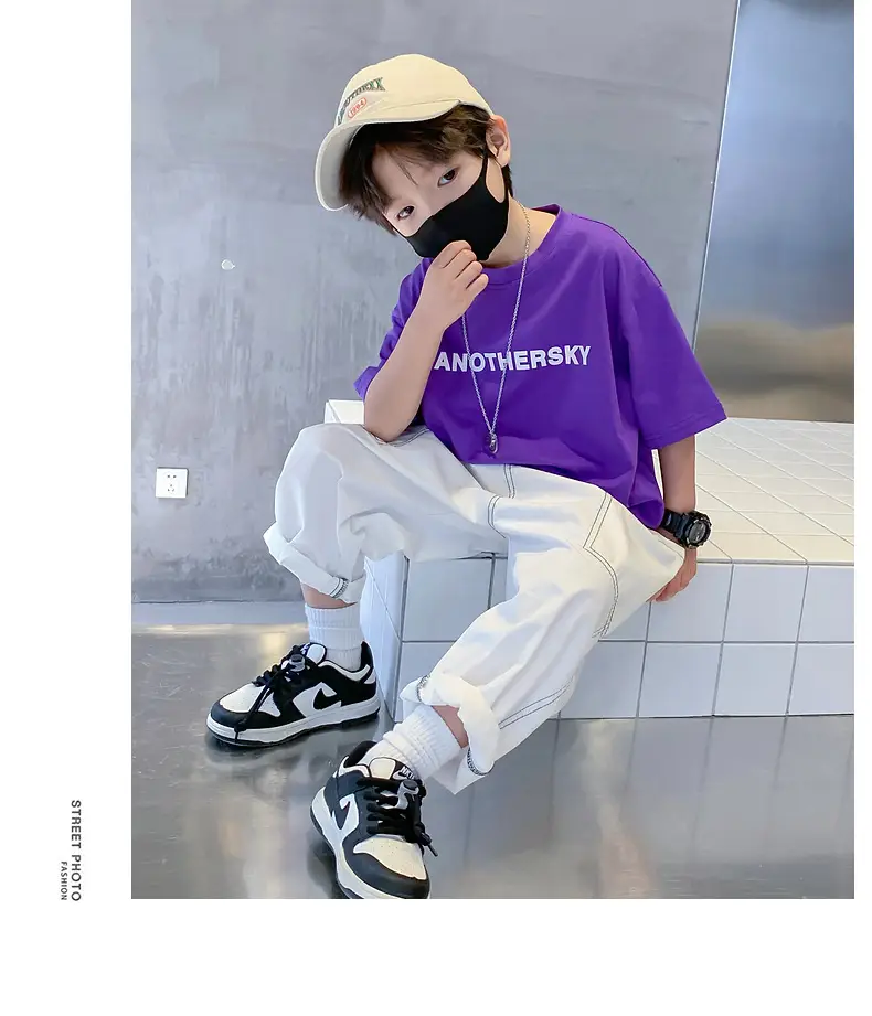 Children's Black T-Shirt Anothersky Cool Summer Wear — feature 11
