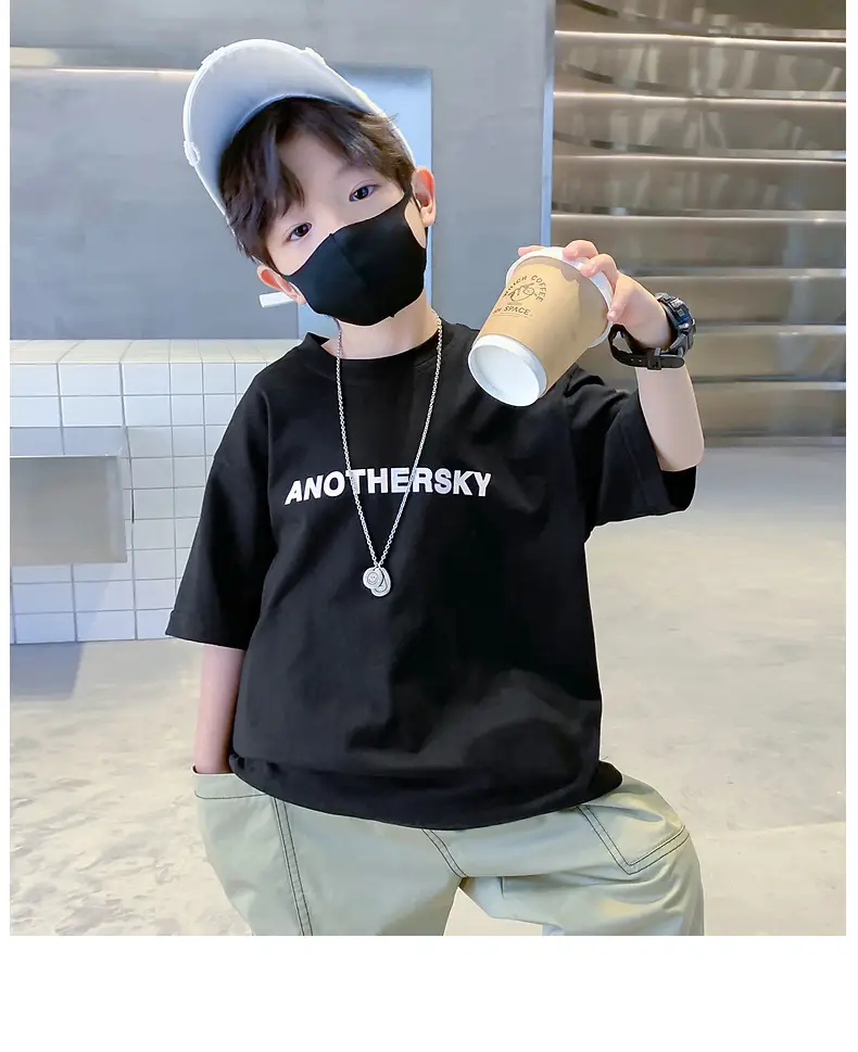 Children's Black T-Shirt Anothersky Cool Summer Wear — feature 16