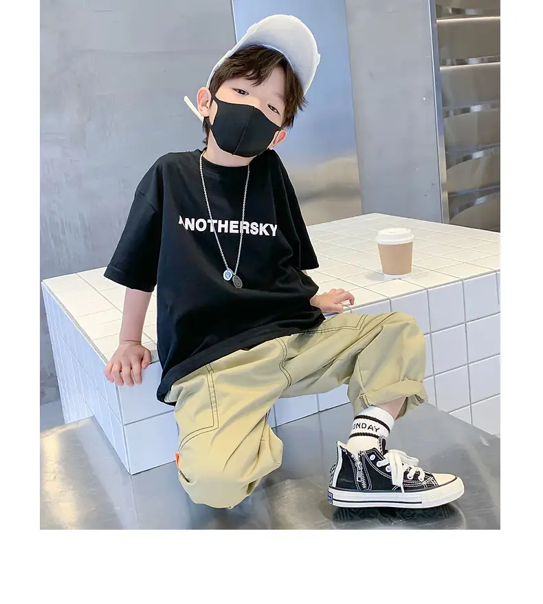 Children's Black T-Shirt Anothersky Cool Summer Wear — feature 17