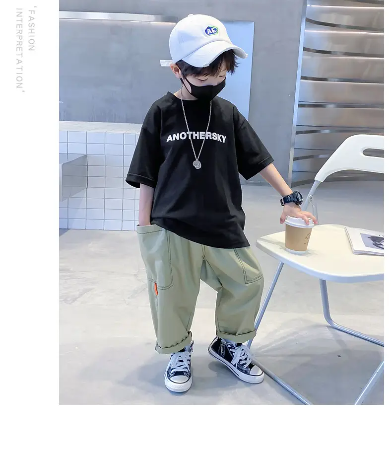 Children's Black T-Shirt Anothersky Cool Summer Wear — feature 18