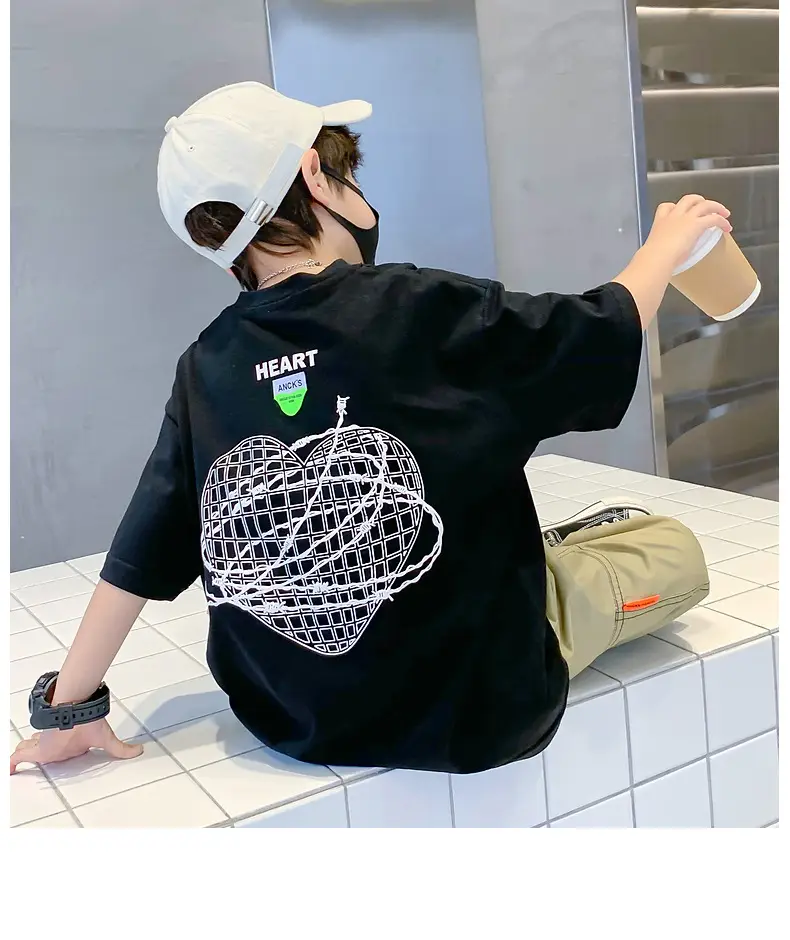 Children's Black T-Shirt Anothersky Cool Summer Wear — feature 19