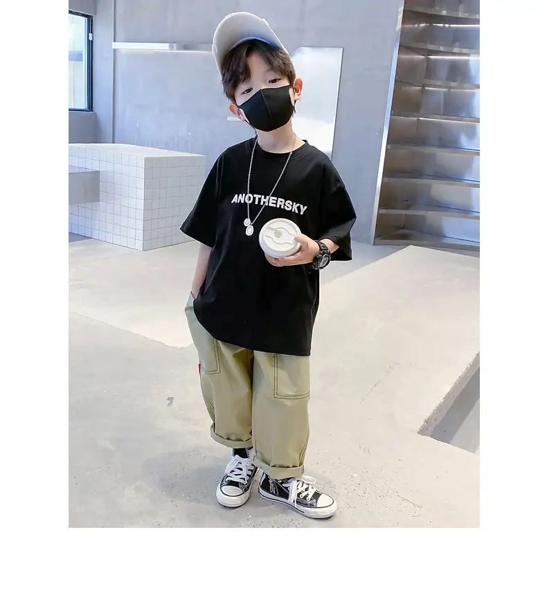 Children's Black T-Shirt Anothersky Cool Summer Wear — feature 20