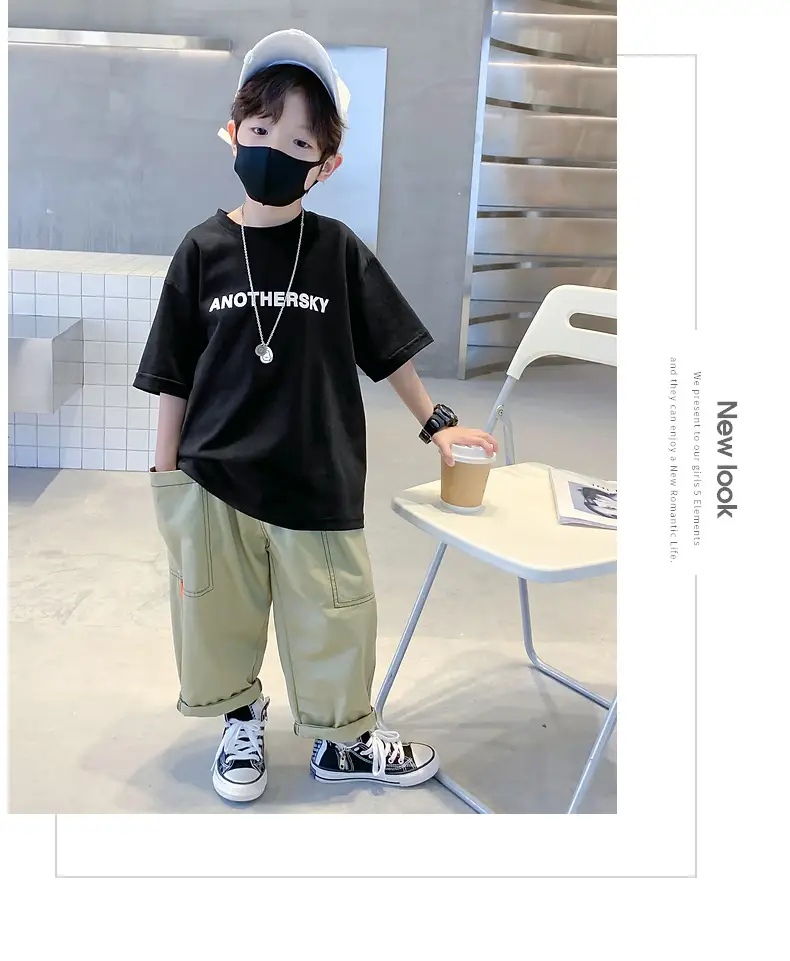 Children's Black T-Shirt Anothersky Cool Summer Wear — feature 21