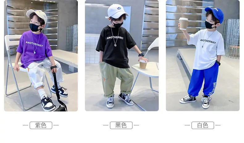 Children's Black T-Shirt Anothersky Cool Summer Wear — feature 4