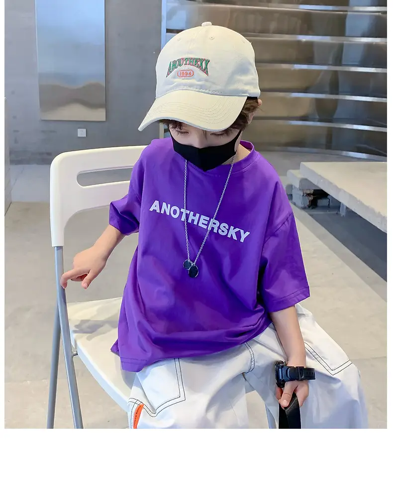 Children's Black T-Shirt Anothersky Cool Summer Wear — feature 9