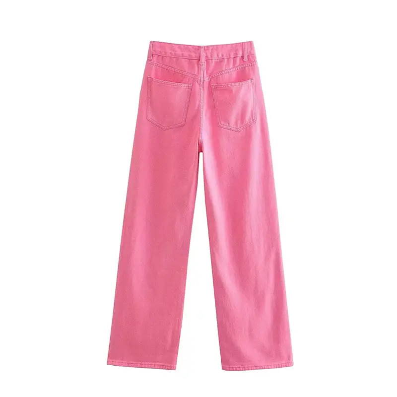 Women's Light Blue Wide-leg Jeans Summer Loose Fit