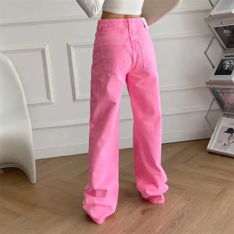 Women's Light Blue Wide-leg Jeans Summer Loose Fit