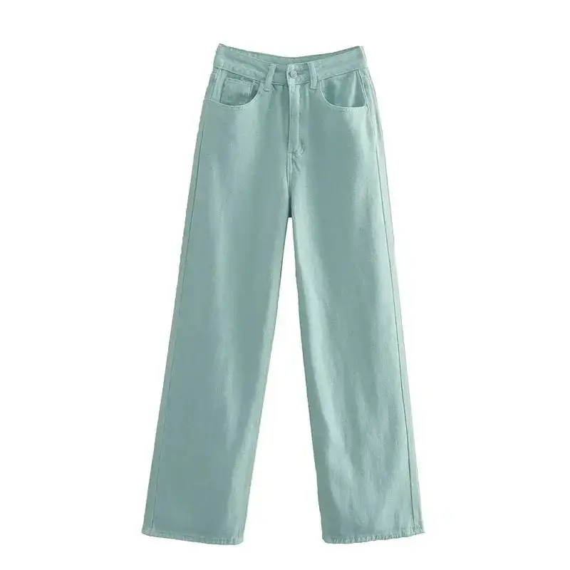 Women's Light Blue Wide-leg Jeans Summer Loose Fit
