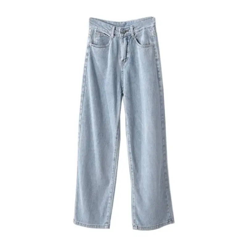 Women's Light Blue Wide-leg Jeans Summer Loose Fit