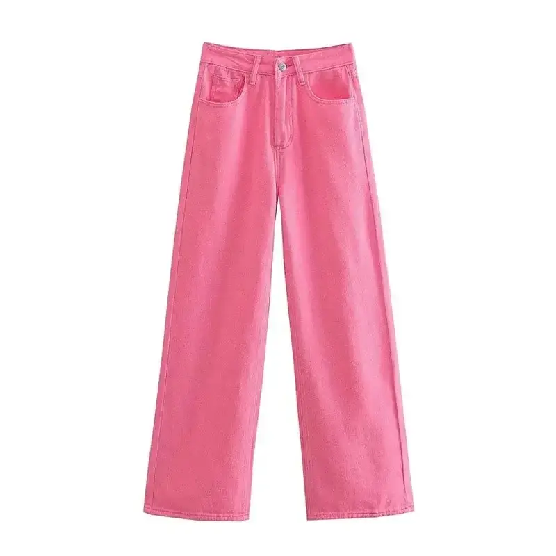 Women's Light Blue Wide-leg Jeans Summer Loose Fit