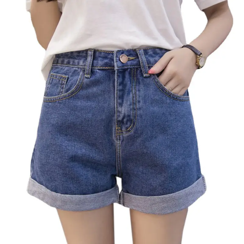 Women Denim Shorts A-Line Wide Leg Loose Slimming Casual - Image 6