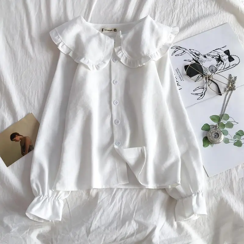 New Autumn Collar White Salt Shirt Women's Long Sleeve - Image 7