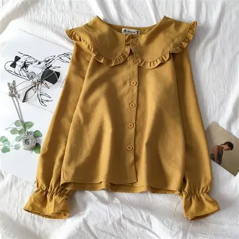 New Autumn Collar White Salt Shirt Women's Long Sleeve - Image 3