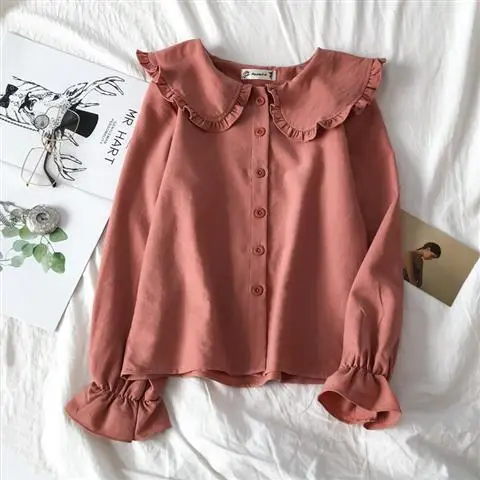 New Autumn Collar White Salt Shirt Women's Long Sleeve - Image 4