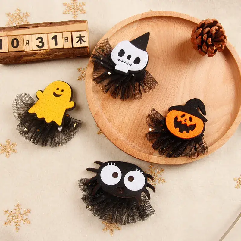 Halloween Ghost Pumpkin Hairpin Clip for Girls