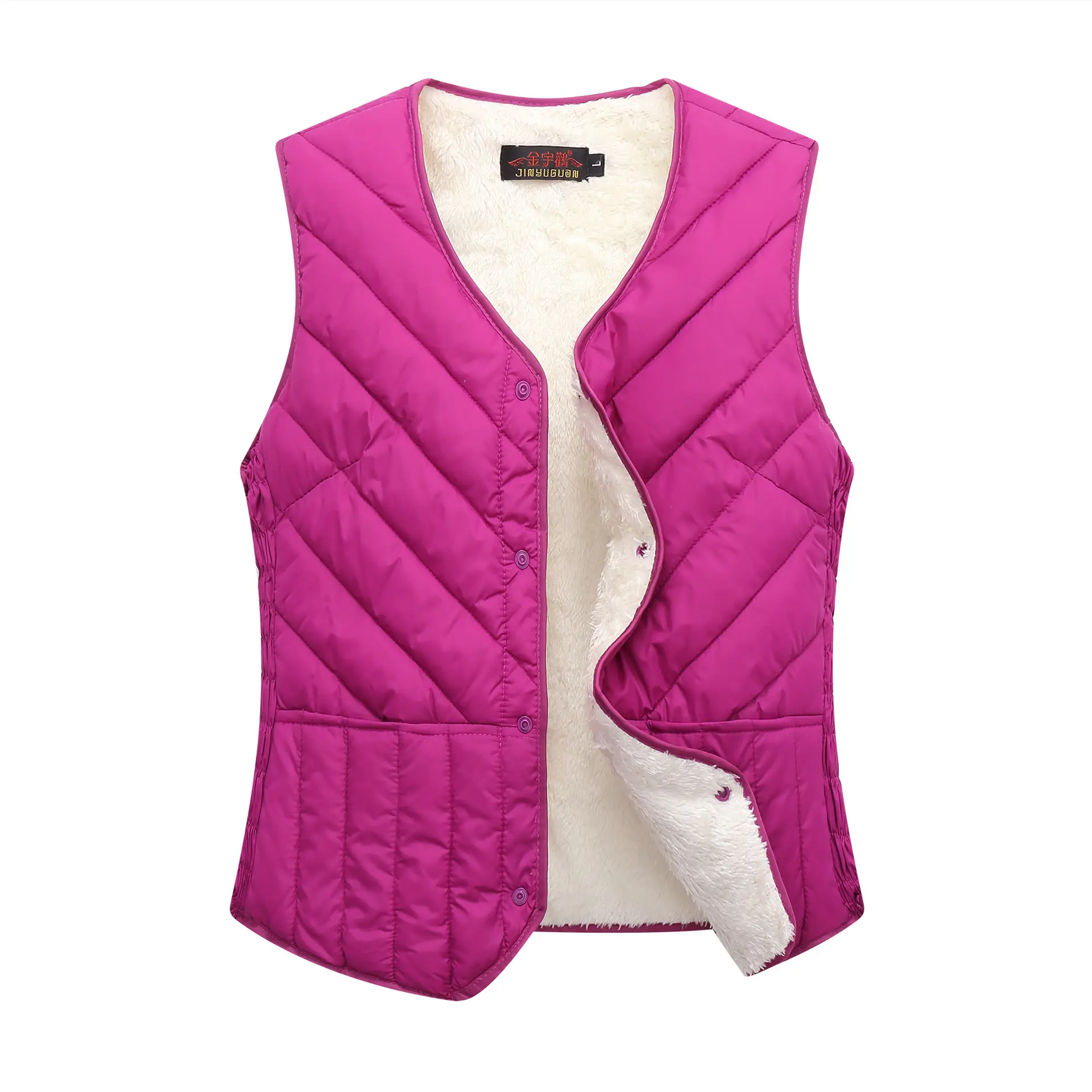 Women's Black Velvet Waistcoat Vest with Inner Warm Cover - Image 4