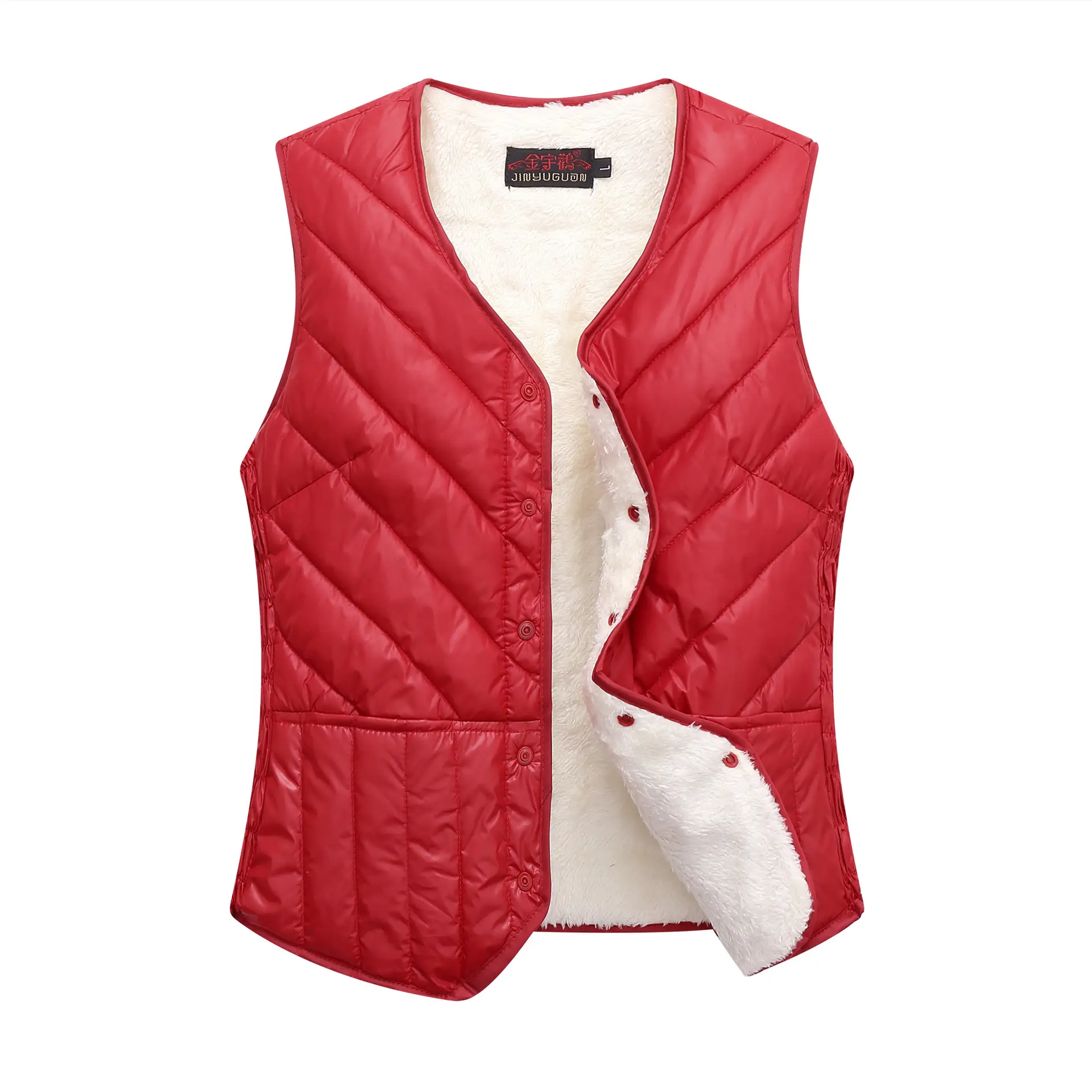 Women's Black Velvet Waistcoat Vest with Inner Warm Cover - Image 2