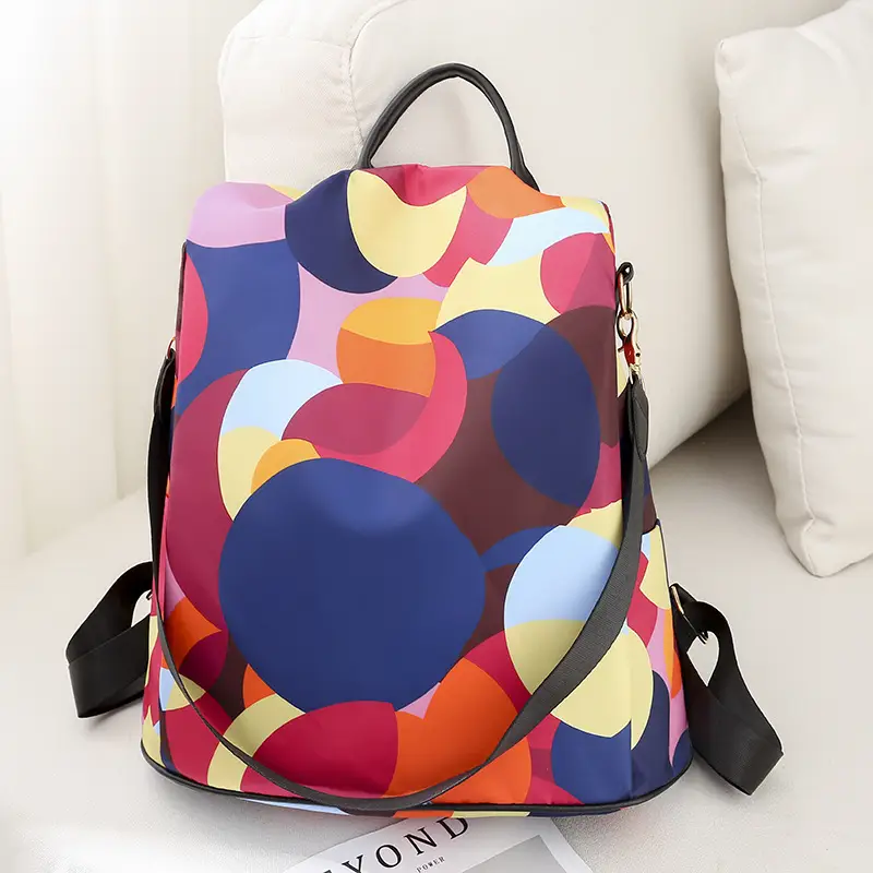 Fashion Printed Oxford Backpack Large Capacity Single Strap - Image 5