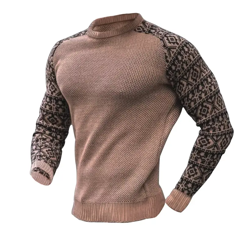 Men's Black Crossbody Knit Long Sleeve T-Shirt - Image 7