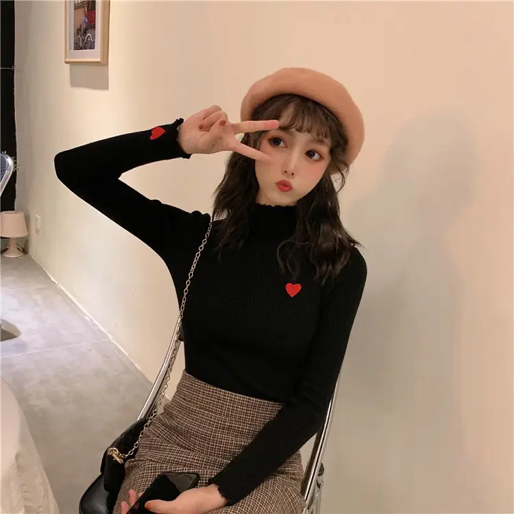 Women's Blue Slim Fit Sweater with Ear Rims — feature 14