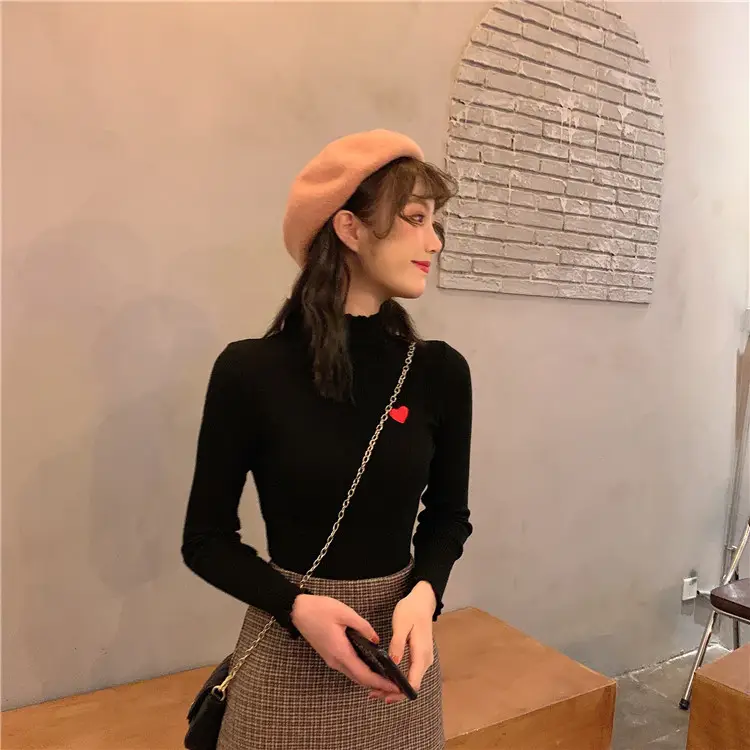 Women's Blue Slim Fit Sweater with Ear Rims — feature 18